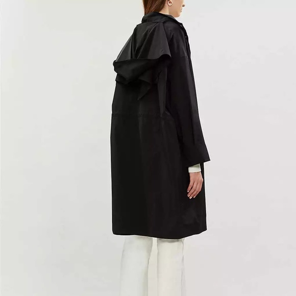 MAJE Trench Coat In Black Sz 1 - Picture 2 of 11